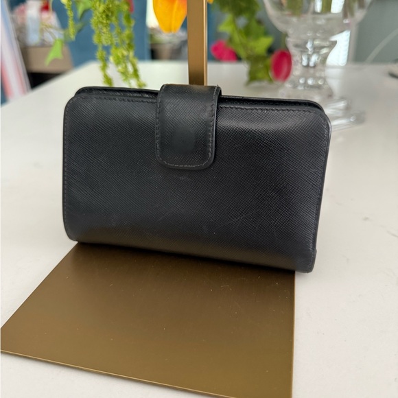 PRADA Black Saffiano Metal Leather Logo French Bifold Wallet - live listings - Picture 10 of 13